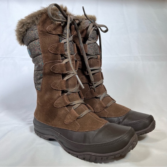🎉HP🎉 The North Face Nuptse Purna Waterproof Faux Fur Trim Winter Boots 7 EUC - Picture 2 of 12